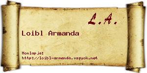 Loibl Armanda névjegykártya